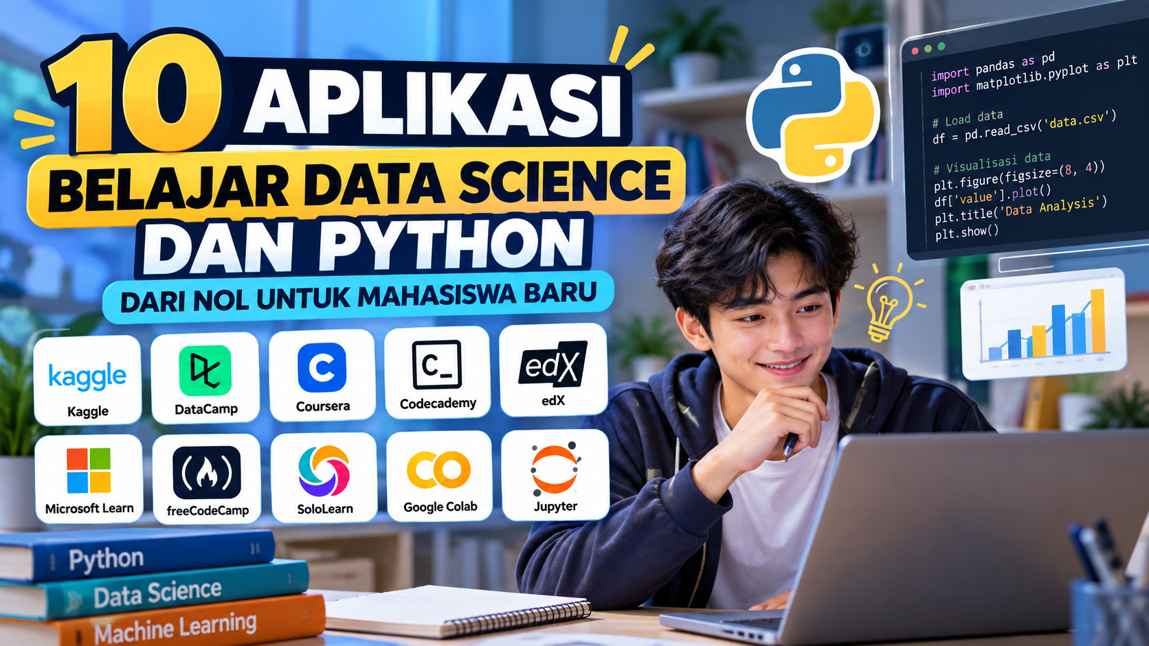 10 Aplikasi Belajar Data Science dan Python dari Nol untuk Mahasiswa Baru